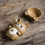 Relaxed bear Yixing teaset