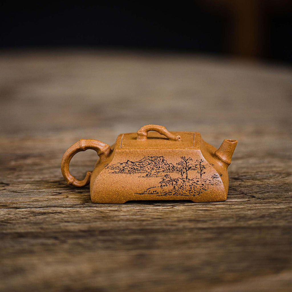 Square bamboo Yixing teapot  100ML