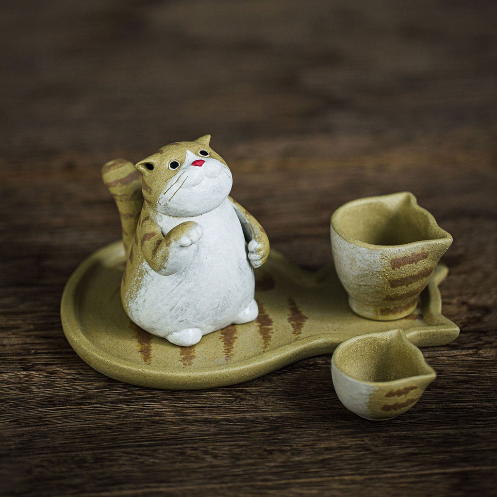 Cute cat Yixing teaset