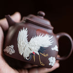 Jing Yu Si Fang  （crane painting）Yixing Teapot  210ml