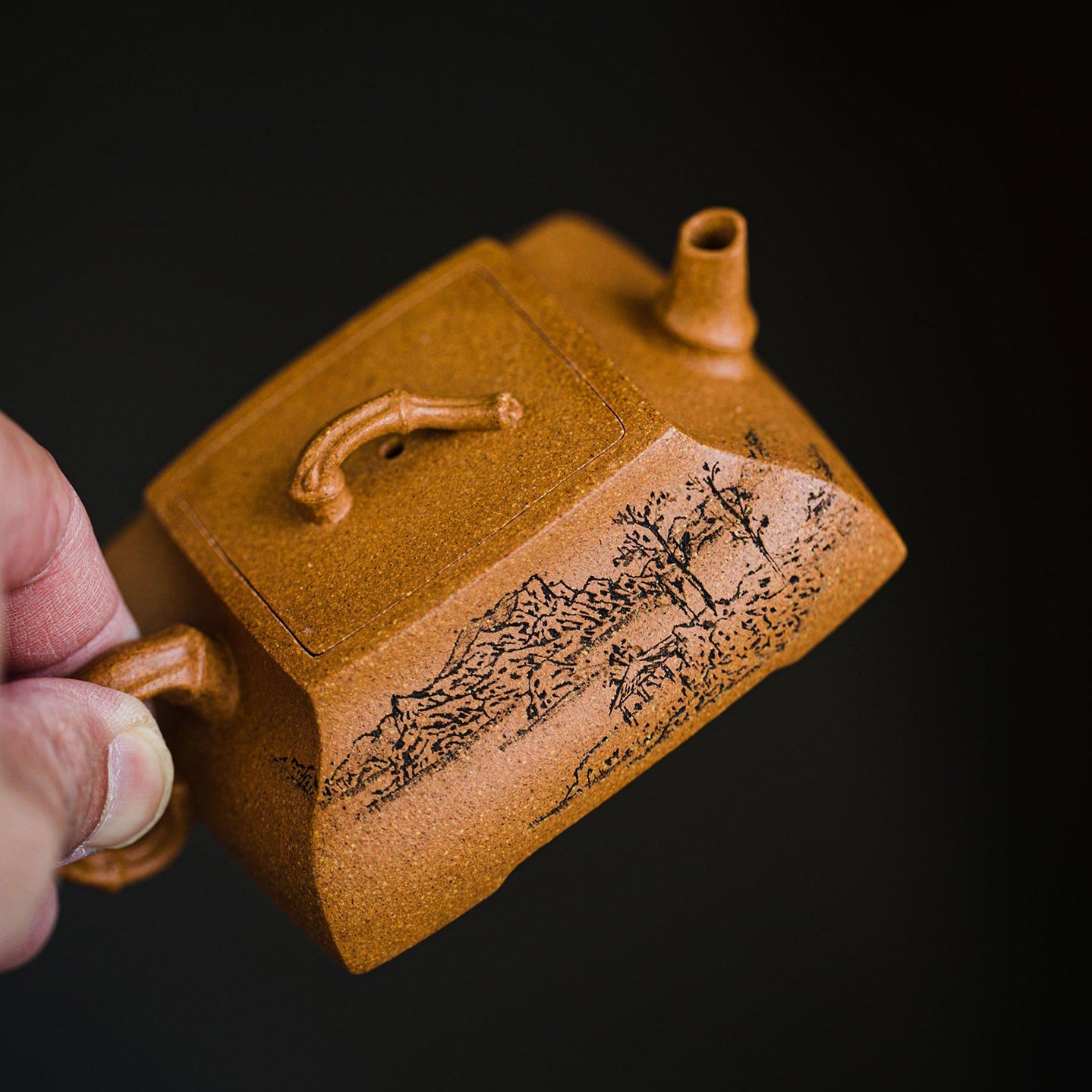Square bamboo Yixing teapot  100ML