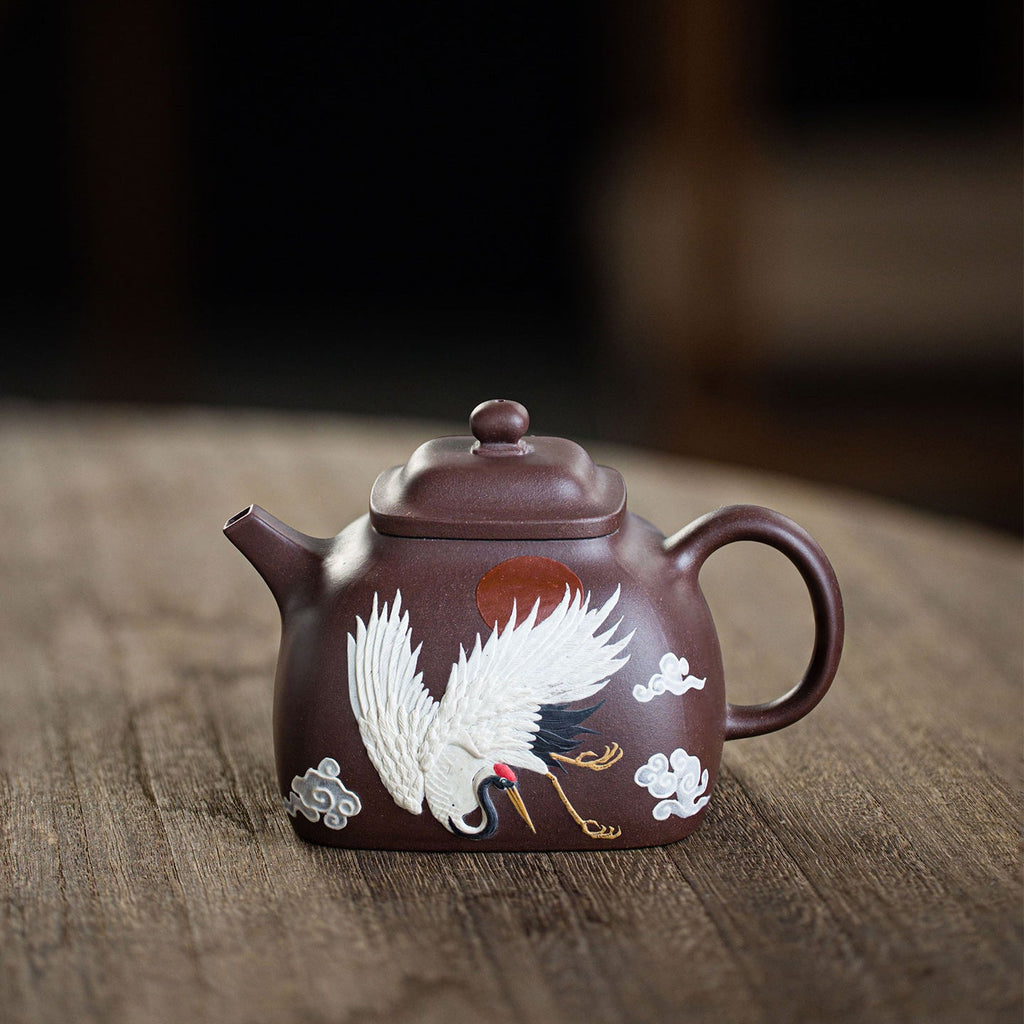 Jing Yu Si Fang  （crane painting）Yixing Teapot  210ml